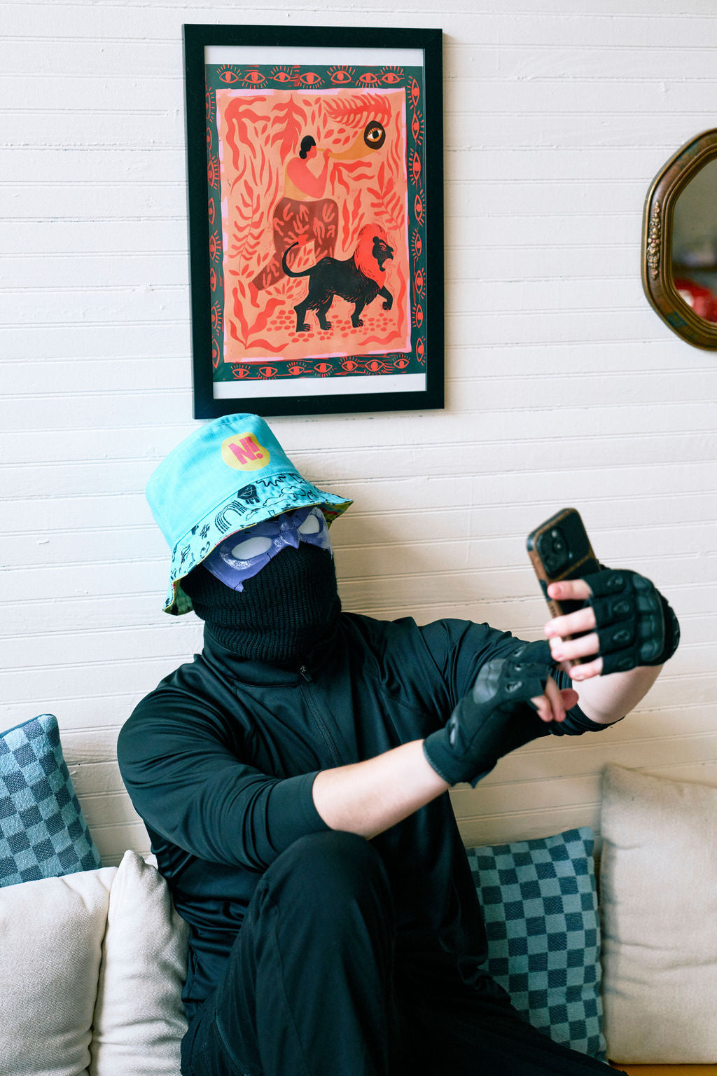 N! Icon(ic) Reversible Bucket Hat - Blue / Yellow
