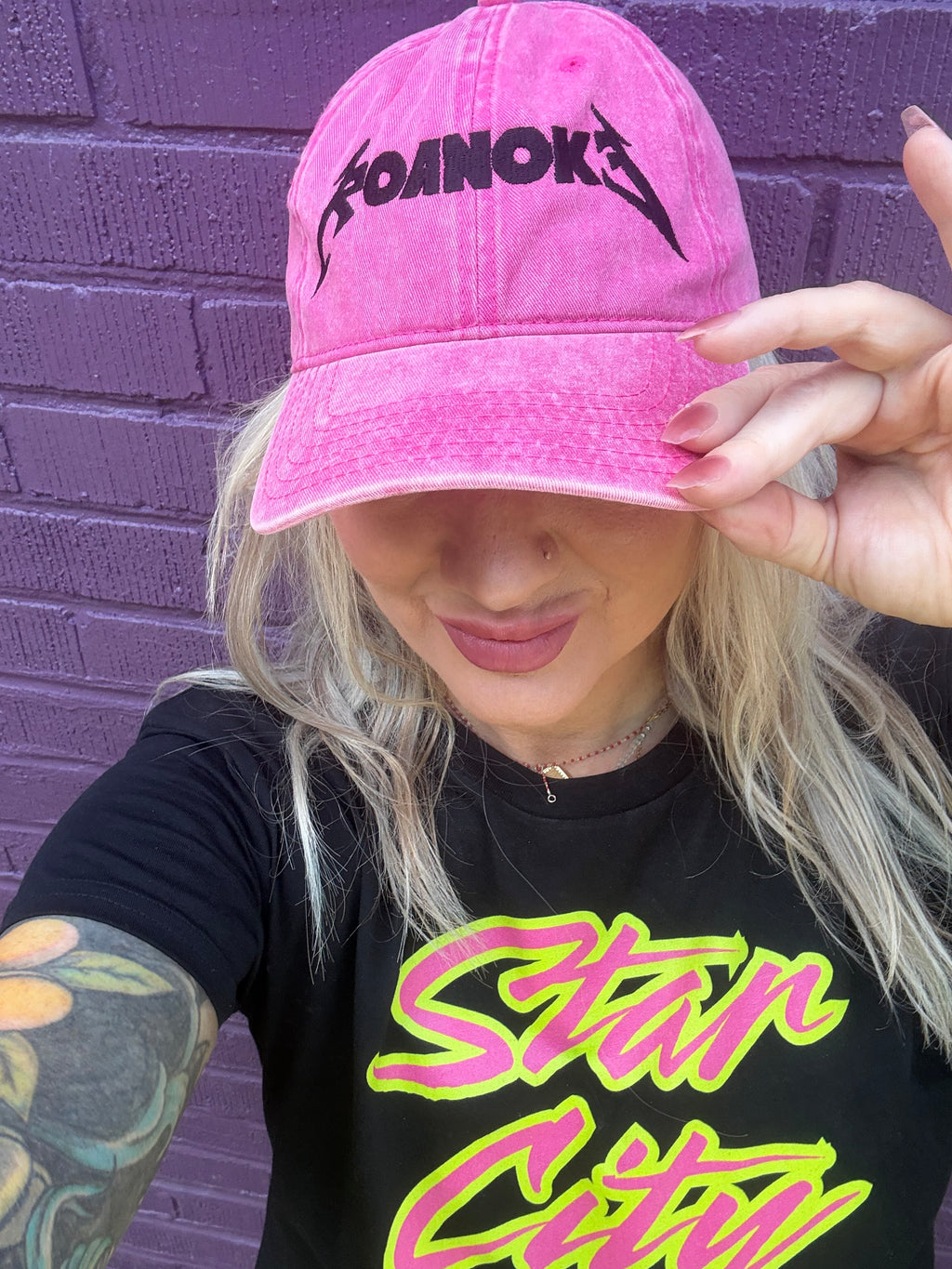 Roanoke Meshmallica Washed Out Dad Hat